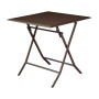 Tavolo da giardino quadrato marrone t.b.t. con funzione pieghevole.