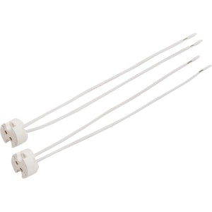 Due portalampade t.b.t. bianche con cavi.