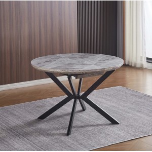 Tavolo rotondo allungabile da pranzo Evelina grigio pietra 120x120x76 cm