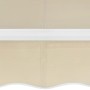 Dettaglio di una tenda da sole beige t.b.t. con telaio bianco.