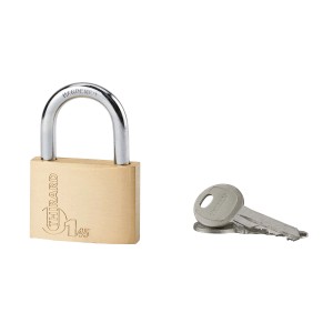 Lucchetto t.b.t. color ottone con chiave.