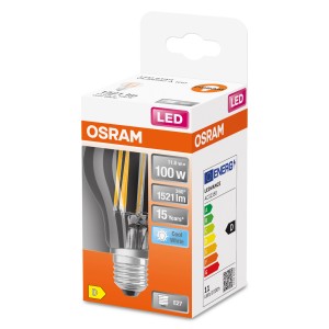 Lampadina LED E27 OSRAM, 11W, nella confezione. Lampadina LED per lampade.