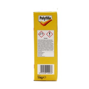 Confezione di stucco per muri Polyfilla, 1kg, giallo. Per intonacare e riparare muri.