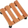 Rotelle per piante quadrate in faggio (25x25 cm) con ruote per un facile spostamento.