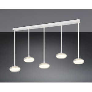 Lampadario a sospensione LED Tarsia 7000lm 4000K L162cm bianco opaco