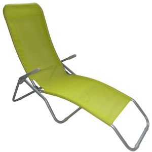 CMI Bäderliege Limone: Lettino da spiaggia con struttura in acciaio e rivestimento in tessuto color lime.
