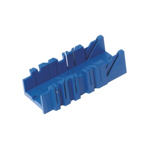 Cassetta per troncatrice LUX Classic 300 mm blu in plastica per tagli angolari precisi.