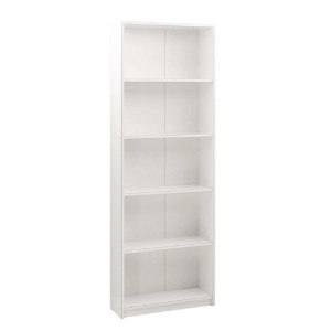 Libreria bianca t.b.t. con cinque ripiani.