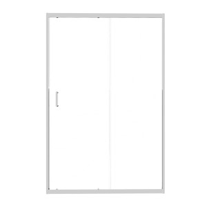 Box doccia t.b.t. con porta scorrevole e telaio argento.