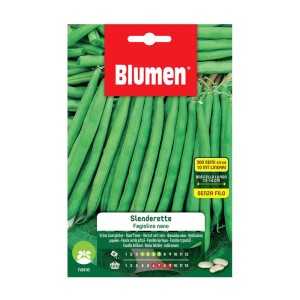 Confezione di semi di fagiolino nano Slenderette di Blumen, ideale per l'orto.