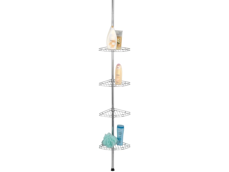 YJIIJY Angoliera Telescopica per la Doccia, Inox Mensola Telescopica Senza  Foratura, Organizer Doccia ad Angolo Senza Fori, Accessori da Bagno,  Cestino di Plastica (254-304 CM, 4 Ripiani) : : Casa e cucina