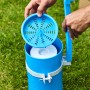 Summer Fun Skimmy 2 sistema di filtraggio a sospensione per piscine con pareti in acciaio, pulizia superficie blu.
