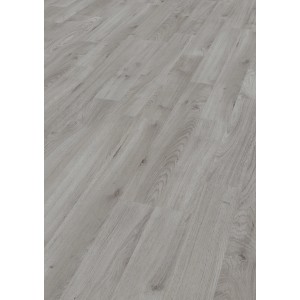 Pavimento laminato chiaro effetto legno, adatto per ambienti domestici.