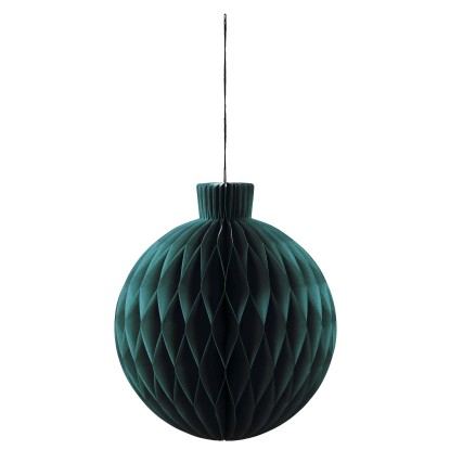 Pallina di Natale in carta, carta a nido d`ape verde scuro 25 cm