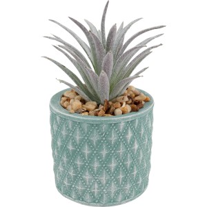 Succulenta artificiale in vaso, decorazione per il giardino.
