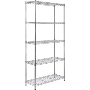 Scaffale da cucina cromato a 5 ripiani.