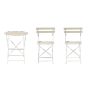 Set bistro AUSTIN beige: Tavolino pieghevole e due sedie in acciaio per terrazza e balcone.