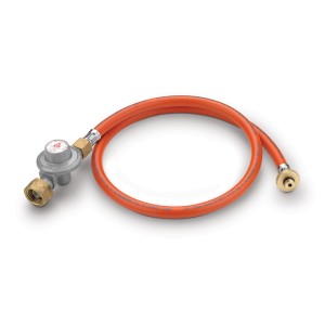 Regolatore di pressione con tubo per griglie a gas e accessori BBQ.
