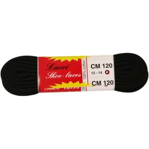 Lacci neri, lunghezza 120 cm, per scarpe da lavoro.