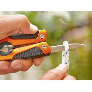 Pinza multiuso OBI 12 in 1 taglia corda. Utensile versatile con manico arancione.