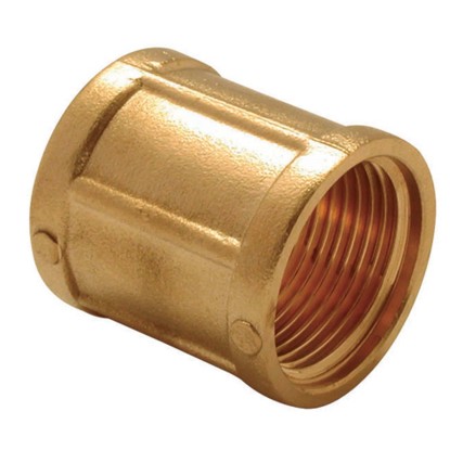 Manicotto in ottone giallo femmina/femmina 1/2"