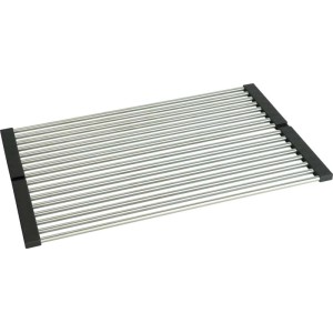 Scolapiatti avvolgibile Idrostile 470x12 mm acciaio spazzolato