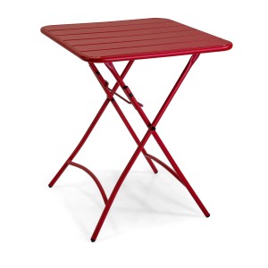 Tavolo pieghevole da giardino Rovigo in metallo rosso 60x60x72 cm