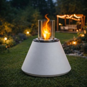 Camino a bioetanolo giardino Divina Fire Stromboli 3,4 kW Ø60xH56 cm bianco p.