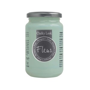 Pittura a gesso Fleur color menta in barattolo di vetro per progetti fai-da-te.
