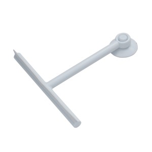 Tergivetro doccia chiaro con ventosa per un facile fissaggio come pratico accessorio doccia.