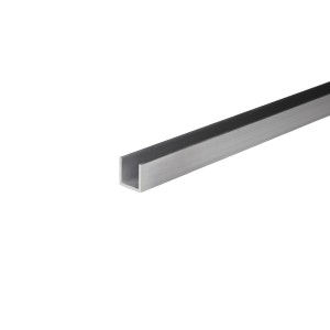 Profilo a U in alluminio Arcansas, 8x8 mm, ideale per supporti e strutture protettive.