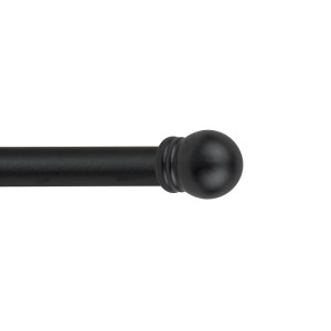 Bastone per tenda nero con terminale a sfera, parte di un kit Scorritenda.