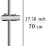 Wenko Asta doccia cromata, 70cm, per montaggio a parete senza forare, con supporto doccia regolabile.