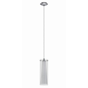 Elegante lampada a sospensione Eglo Pinto, 1 luce, cromo/vetro opalino, per accenti moderni.