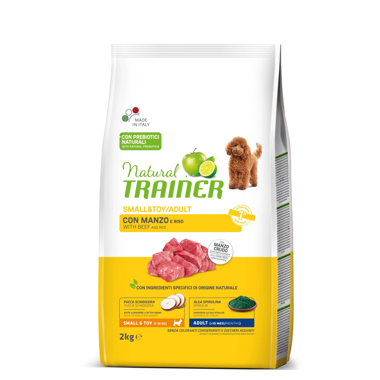 Natural Trainer cibo secco per cani, manzo e riso, per cani di piccola taglia.