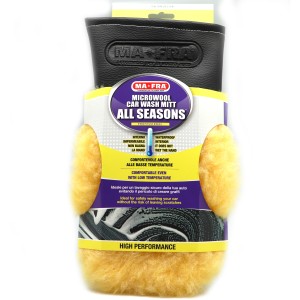 Guanto da lavaggio auto in microfibra Ma-Fra, giallo/nero.