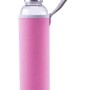 Borraccia in vetro Culinario, 550ml, con custodia rosa e tappo in acciaio inox.
