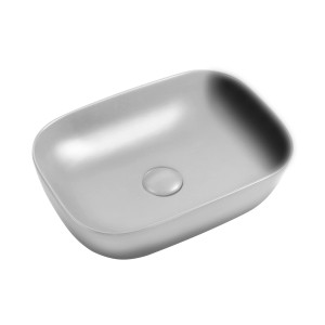 Lavabo da appoggio rettangolare argentato di t.b.t.