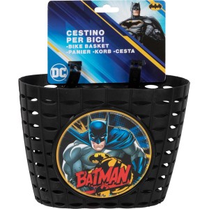 Cesto bici nero con Batman per biciclette da bambino.
