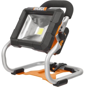 Worx WX026.9 lampada a batteria, faro da lavoro LED 20V con testa rotante e maniglia.