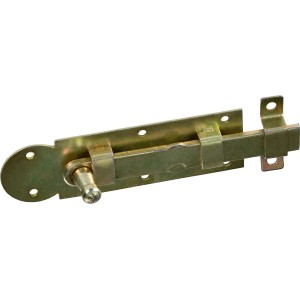 Catenaccio per finestra zincato giallo con pomello, 100x30mm, per la sicurezza della finestra.