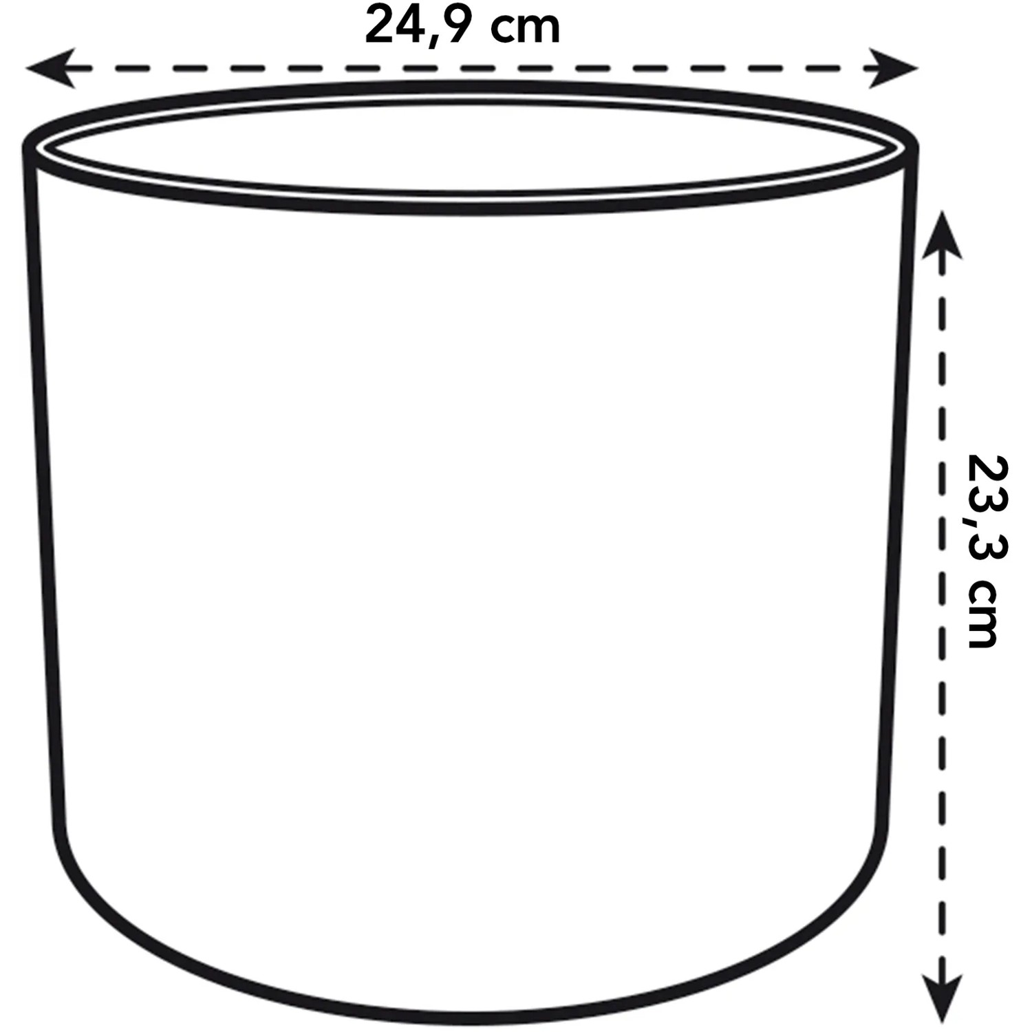 Vaso per fiori Elho B.For Soft Round, Ø 24,7 cm, antracite, in plastica riciclata, per interni.
