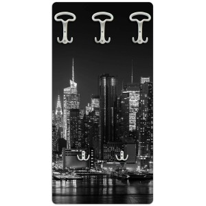 Appendiabiti t.b.t. con skyline di New York, 5 ganci.