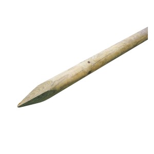 Palo in legno per recinzioni con punta, finitura naturale.