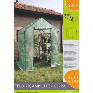 Telo di ricambio per serra, 1.4x1.4x1.95m, protegge le piante dai raggi UV.