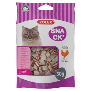 Zolux snack per gatti mini sandwich al pollo, confezione da 50g.