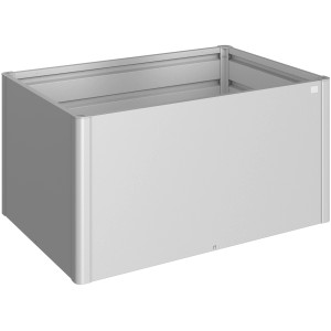 Aiuola rialzata Biohort, dimensioni 1,5 m x 1 m, argento metallizzato. Aiuola rialzata in metallo per giardino e piante.