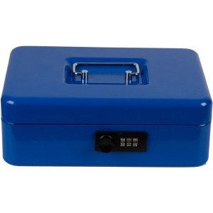 Cassetta di sicurezza blu Burg-Wächter Money Code 5025 con serratura a combinazione.