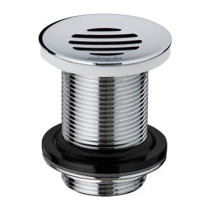 Sifone doccia cromato con lamelle e filettatura.