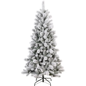 Albero di Natale artificiale innevato.